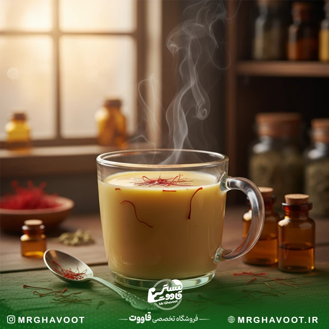 معجون زعفران و شیر گرم