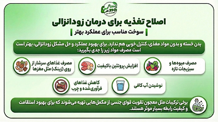 اصلاح تغذیه برای درمان زودانزالی